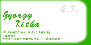 gyorgy kitka business card